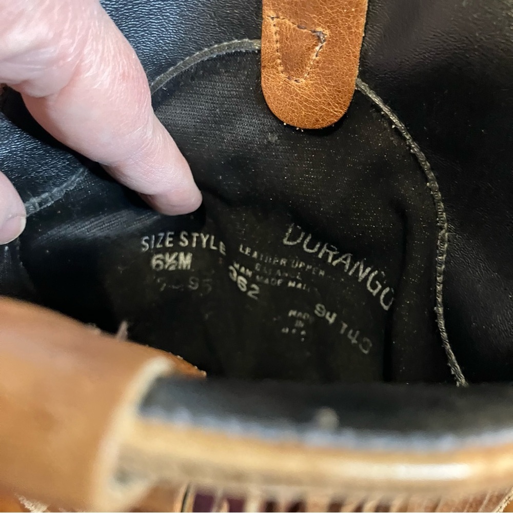 Durango | Fringed Leather Western Boots w/ J Snip Toe - Picture 11 of 13